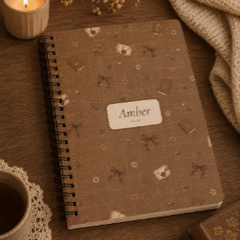Benutzerdefinierter Name Vintage-Leser-Geschenkmus Notizblock