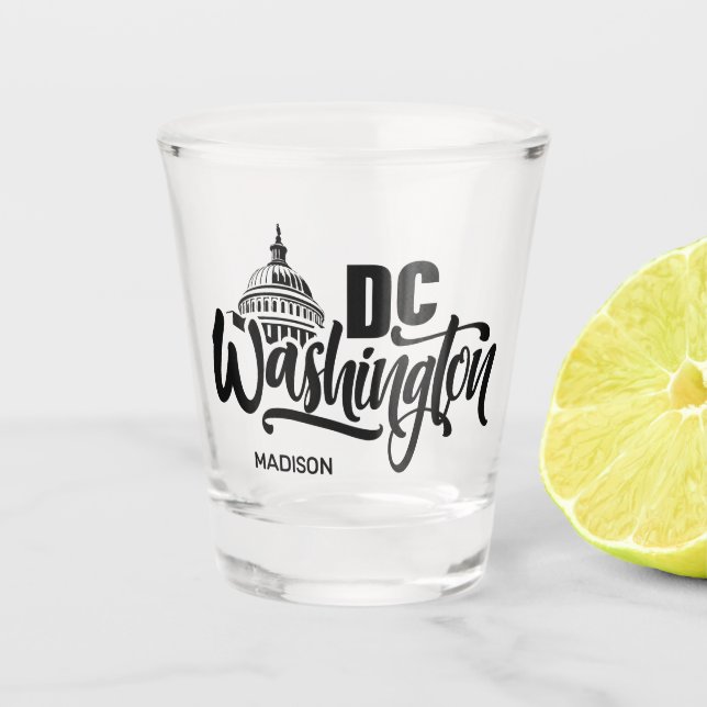 Benutzerdefinierter Name Washington DC Schnapsglas (Vorderseite)
