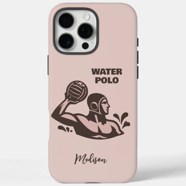 Benutzerdefinierter Name Wasserball iPhone 16 Pro Max Hülle (Rückseite)