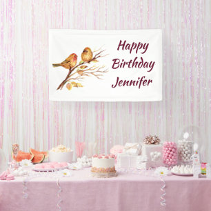 Benutzerdefinierter Name Wasserfarbe Spatz Kleine  Banner