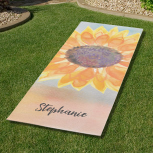 Benutzerdefinierter Name Wasserfarben-Sonnenblume  Yogamatte