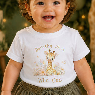 Benutzerdefinierter Name Wild One 1. Geburtstag Ba Baby T-shirt