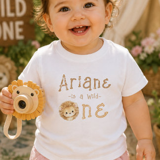 Benutzerdefinierter Name Wild One Erster Geburtsta Baby T-shirt
