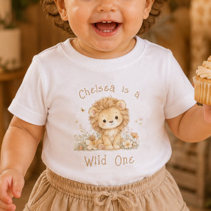 Benutzerdefinierter Name Wild One Erster Geburtsta Baby T-shirt