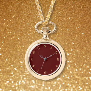 Benutzerdefinierter Name Womens Gold Necklace Watc Armbanduhr