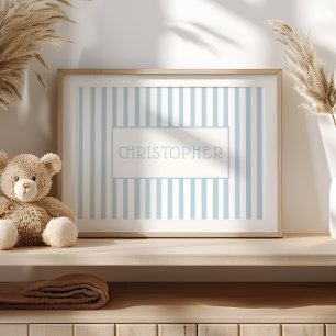 Benutzerdefinierter Namensposter Soft Blue Jungen Poster