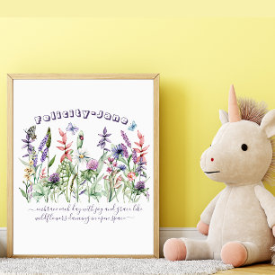 Benutzerdefinierter Namensspruch Zitat Schmetterli Poster
