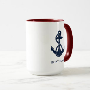 Benutzerdefinierter nautischer Anker Bootname Tasse