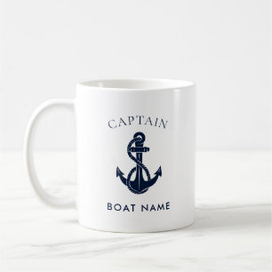Benutzerdefinierter nautischer Kapitän Boot Anker Kaffeetasse