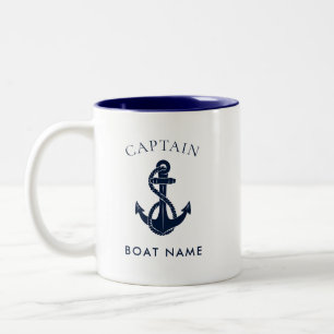 Benutzerdefinierter nautischer Kapitän Boot Anker Zweifarbige Tasse