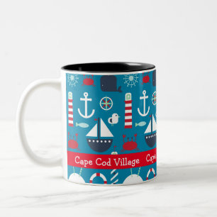Benutzerdefinierter nautischer Symbol-Souvenir-Kaf Zweifarbige Tasse