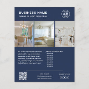 Benutzerdefinierter Navy-Minimalist-Marketing-Gesc Flyer