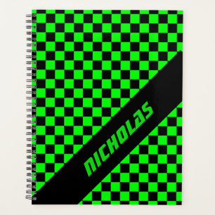 Benutzerdefinierter Nebel-Green-Checkered-Musterpl Planer