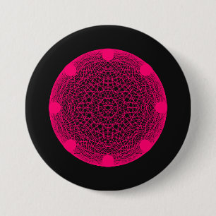 Benutzerdefinierter Neon Web Mandala Button - Rosa