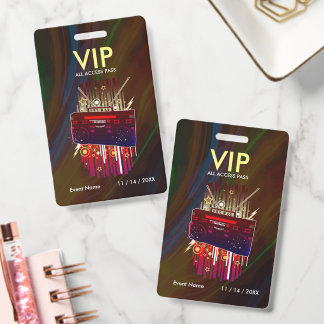Benutzerdefinierter Neonlicht-Streak-VIP-Pass für  Ausweis