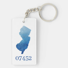 Benutzerdefinierter New Jersey-Staat Form Zip-Code Schlüsselanhänger
