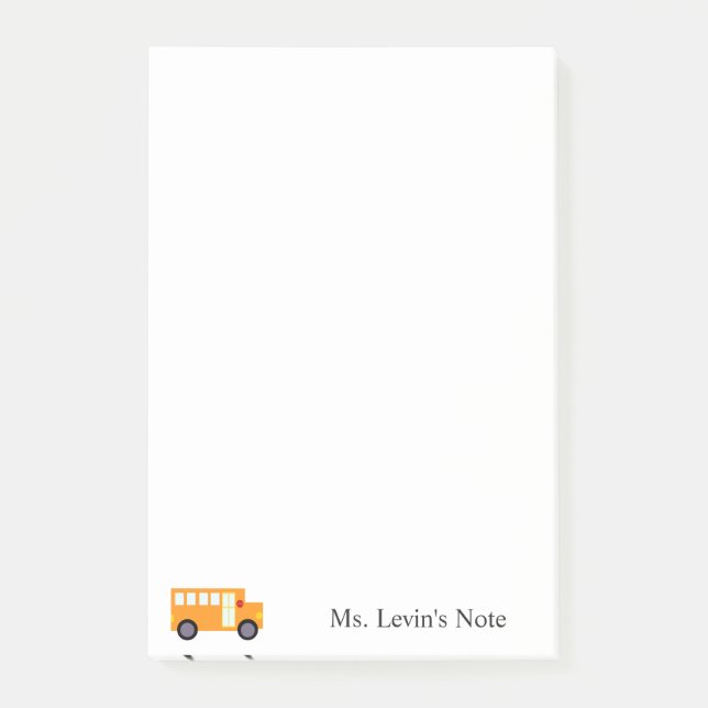 Benutzerdefinierter Niedlicher Gelbschulbus-Notepa Post-it Klebezettel (Vorderseite)