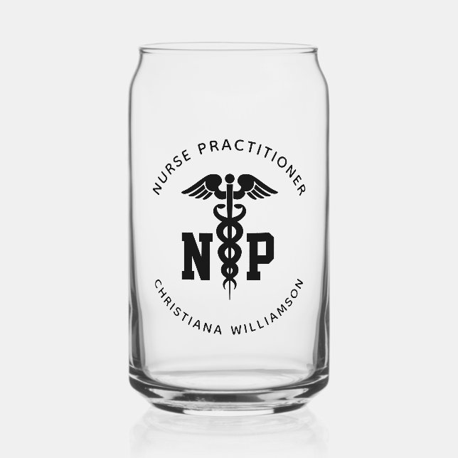 Benutzerdefinierter NP-Nurse-Practitioner-Abschlus Dosenglas (Vorderseite)