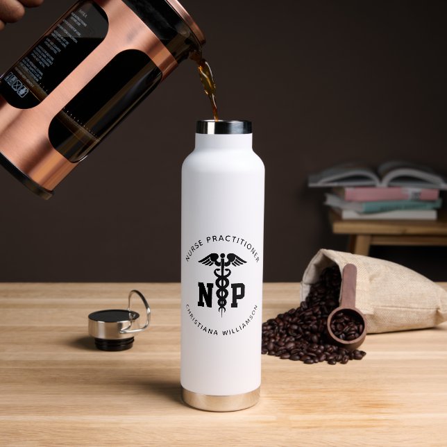 Benutzerdefinierter NP-Nurse-Practitioner-Abschlus Trinkflasche (Kaffee)