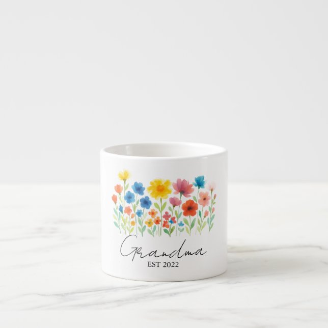 Benutzerdefinierter Osten. Jahr - Oma-Wildblume Espressotasse (Vorderseite)