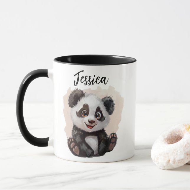 Benutzerdefinierter Panda-Becher – Custom Panda Co Tasse (Mit Donut)