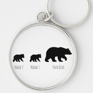 Benutzerdefinierter Papa Bär Baby Bär Name Schlüsselanhänger
