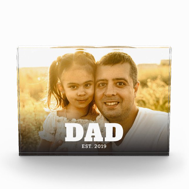 Benutzerdefinierter Papa Established Moderner Fett Fotoblock (Vorderseite)