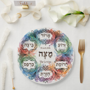 Benutzerdefinierter Passah-Seder-Teller für alle G Pappteller