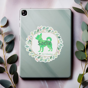 Benutzerdefinierter Pastellgrüner Chihuahua-Silhou Aufkleber
