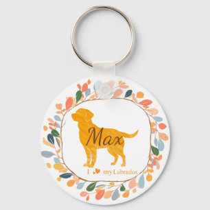 Benutzerdefinierter pastelloranger Labrador Retrie Schlüsselanhänger