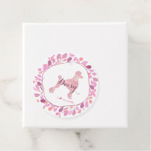 Benutzerdefinierter Pastellrosa Pudel-Silhouette G Geschenkanhänger
