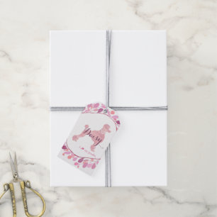 Benutzerdefinierter Pastellrosa Pudel-Silhouette-G Geschenkanhänger