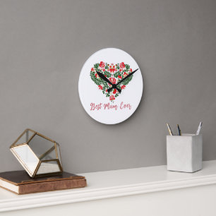 Benutzerdefinierter personalisierter Best Mum Ever Runde Wanduhr