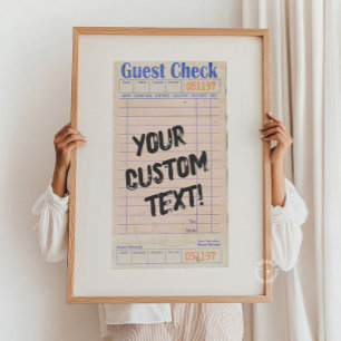 Benutzerdefinierter personalisierter Gastcheck Poster