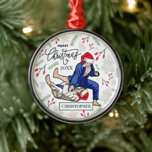 Benutzerdefinierter personalisierter Jiu Jitsu BJJ Ornament Aus Metall
