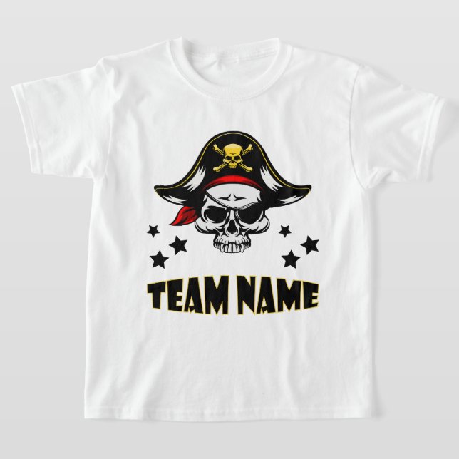 Benutzerdefinierter Personalisierter Kids-Pirate T-Shirt (Ablage )