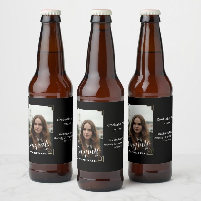 Benutzerdefinierter Personalisierter Name, Foto Gr Bierflaschenetikett (Flaschen)