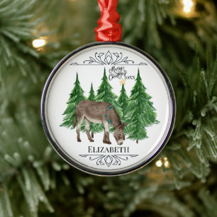 Benutzerdefinierter persönlicher Esel Weihnachten Ornament Aus Metall