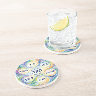 Benutzerdefinierter Pessach-Seder-Teller auf Hebrä Getränkeuntersetzer