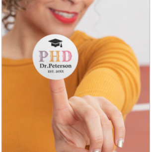 Benutzerdefinierter PHD oder Doktortitel Runder Aufkleber