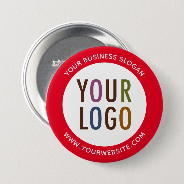 Benutzerdefinierter Pinback-Button mit Firmenlogo  Button (Vorne & Hinten)
