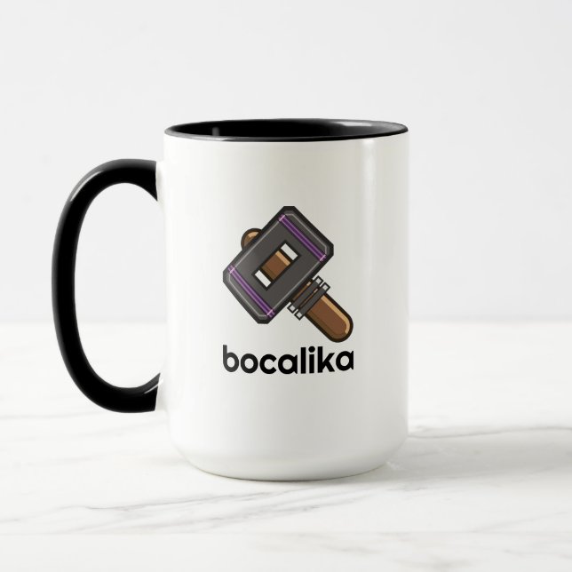 Benutzerdefinierter Pixel Hammer Logo Becher – Bea Tasse (Links)