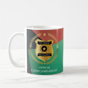 Benutzerdefinierter Polizei-Offiziersschild Person Kaffeetasse