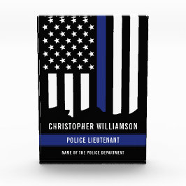 Benutzerdefinierter Polizeibeamter Thin Blue Line- Fotoblock
