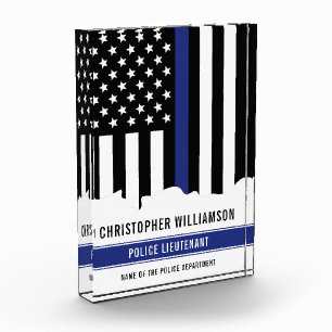 Benutzerdefinierter Polizeibeamter Thin Blue Line- Fotoblock