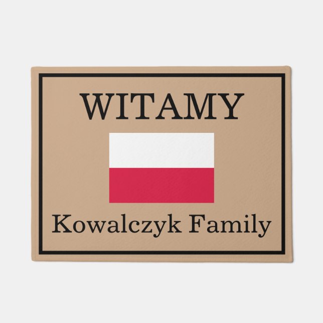 Benutzerdefinierter polnischer Flaggenfamilienname Fußmatte (Vorderseite)