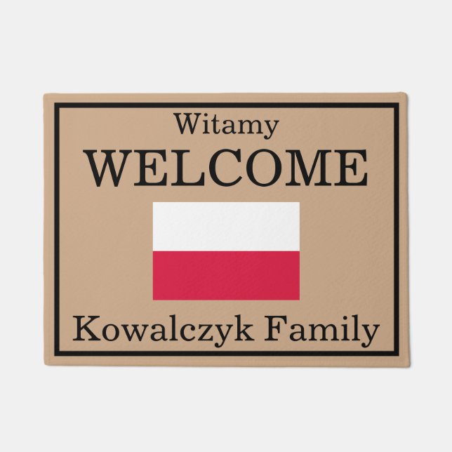 Benutzerdefinierter polnischer Flaggenfamilienname Fußmatte (Vorderseite)