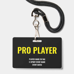 Benutzerdefinierter Pro Player Minimalist E-Sport  Ausweis