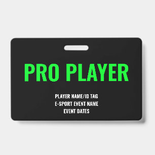 Benutzerdefinierter Pro Player Minimalist E-Sport Ausweis