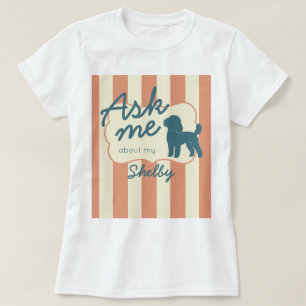 Benutzerdefinierter Pudel-Name Silhouette Terrakot T-Shirt